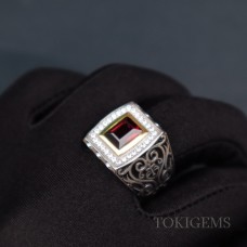 NHẪN NAM ĐÁ CHỦ GARNET