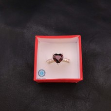 NHẪN NỮ ĐÁ PHONG THỦY GARNET TRÁI TIM 8MM