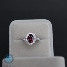 NHẪN NỮ VÀNG 14K ĐÁ CHỦ SPINEL